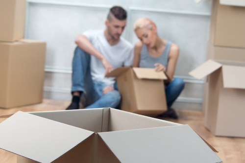 Brockley moving service handling boxes and furniture carefully