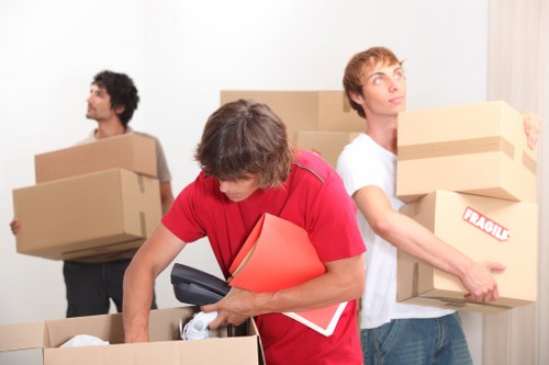Commercial and household items prepared for transport by man and van removals in Brockley
