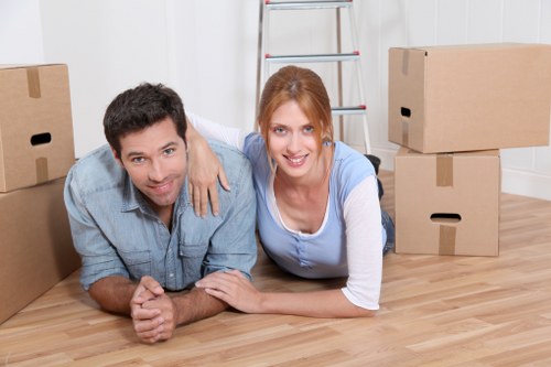 Careful loading of boxes and furniture for a Brockley removal job