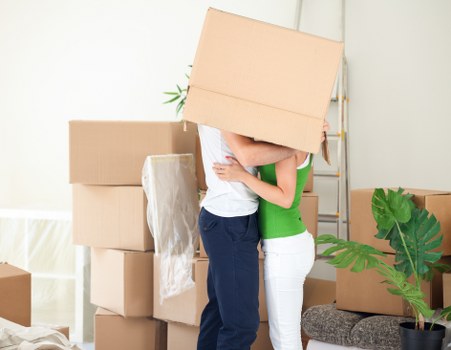 Professional flat removals in Brockley with moving van and packed boxes