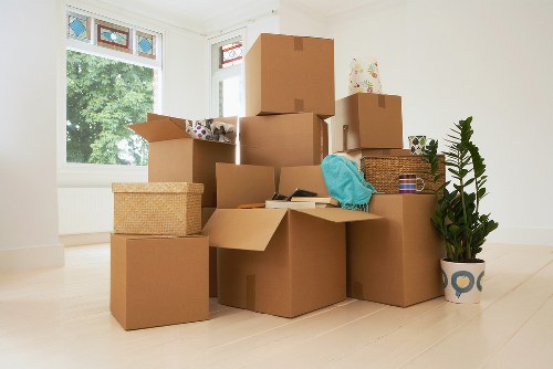 Student removals team preparing boxes for a Brockley move