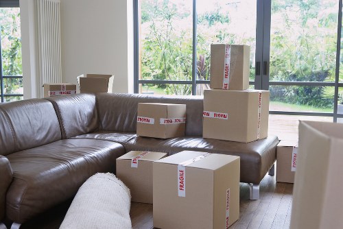 Technology and workstation items arranged for safe office moving