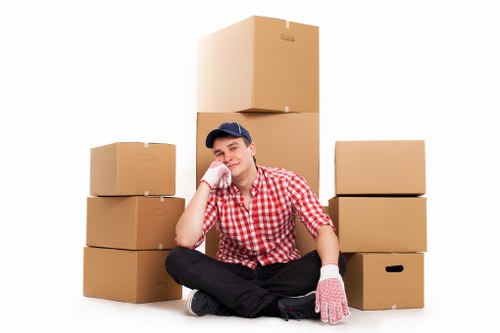 Packed student belongings ready for transport in Brockley